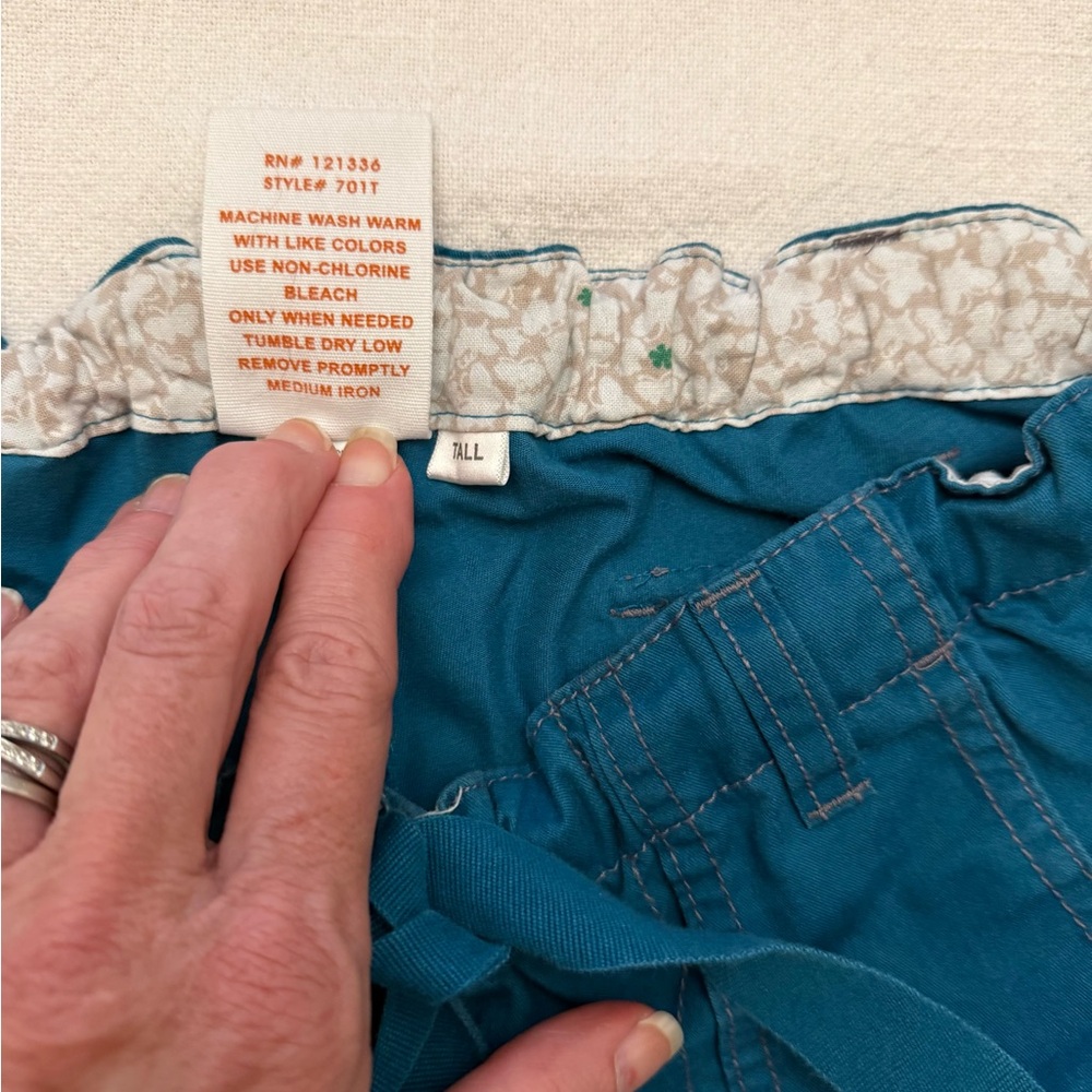 Women's Koi Teal Drawstring Cargo scrub Pants - Picture 8 of 10